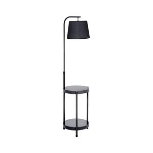 Stojací lampa se stolkem 1xE27/60W/230V USB černá obraz