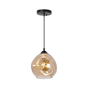Lustr na lanku 1xE27/60W/230V černá/kouřová obraz