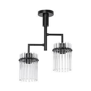 Lustr na tyči 2xE27/60W/230V černá/čirá obraz