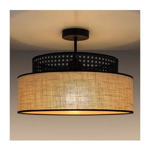 Přisazený lustr BOHO 1xE27/60W/230V černá/ratan obraz