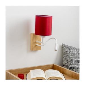 Brilagi Brilagi-LED Nástěnná lampa NUBILA WOOD 1xE27/25W/230V+LED/3W dub/pompej. červená obraz