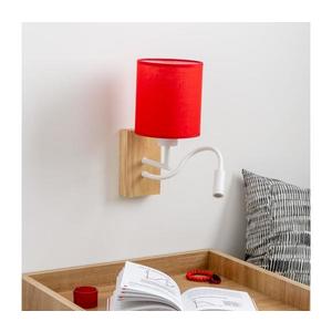 Brilagi Brilagi - LED Nástěnná lampa NUBILA WOOD 1xE27/25W/230V + LED/3W dub/červená obraz