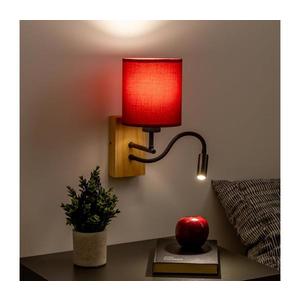 Brilagi Brilagi-LED Nástěnná lampa NUBILA WOOD 1xE27/25W/230V+LED/3W dub/pompej. červená obraz