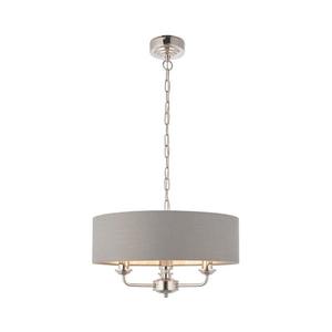 Endon Endon 94377 - Lustr na řetězu HIGHCLERE 3xE14/40W/230V šedá/lesklý chrom obraz