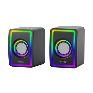 USB Reproduktory s RGB podsvícením 2x3W/5V černá obraz