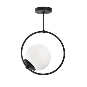 Lustr LINVEL 1xE27 26x39 cm, černá/bílá obraz