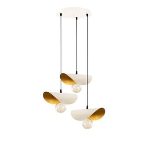 Lustr KALSON 3xE27 45x26-106 cm, bílá/zlatá obraz