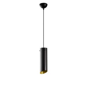 Lustr POLFIR 1xE27 8x34-114 cm, černá/žlutá obraz