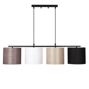 Lustr VELSON 4xE27 110x40-120 cm, černá/bílá/krémová/hnědá obraz