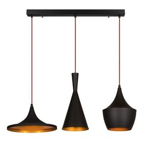 Lustr TORNOR 3xE27 80x50-130 cm, černá/zlatá obraz