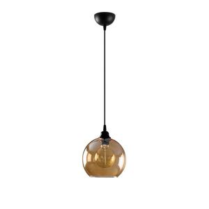 Lustr CENVEL 1xE27 20x36-116 cm, zlatá/černá obraz