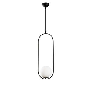 Lustr VALMEN 1xE27 20x66-146 cm, černá/bílá obraz