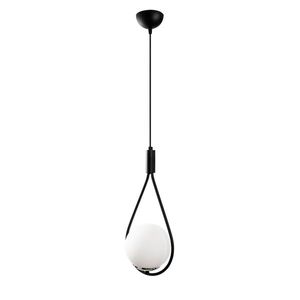 Lustr LINRIS 1xE27 20x56-136 cm, černá/bílá obraz