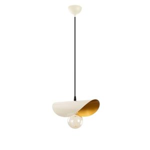 Lustr KALSON 1xE27 30x26-106 cm, bílá/zlatá obraz