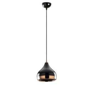 Lustr MALSOR 1xE27 17x25-112 cm, černá/měděná obraz