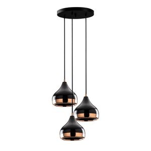 Lustr CENFIN 3xE27 37x25-111 cm, černá/měděná obraz