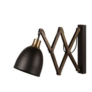 Nástěnné svítidlo VALDRON 1XE27 16x30x35-62 cm, černá/vintage obraz