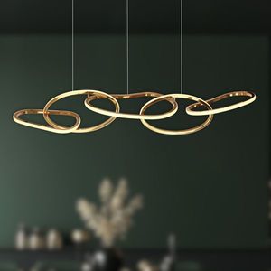 Závěsná lampa ANNELI, francouzské zlato, 45W LED, 3000K, bílý kryt obraz