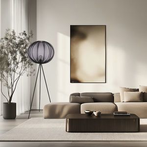Stojací lampa MELLOW černá 1x40W E27 stínidlo 52 černá koule obraz
