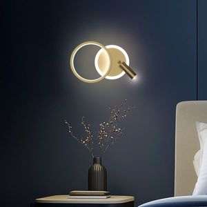 Nástěnná lampa MONET kruhová zlatá 18W LED 3000K bílé stínidlo obraz