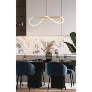 Závěsná lampa SUPREME 100cm zlatá 22W LED 3000K bílá obraz