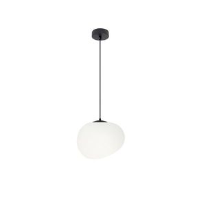 Závěsná lampa STONES 20 cm v japonském stylu - s bílým stínidlem inspirovaným kamenem - minimalistické stropní osvětlení do obývacího pokoje E27 obraz