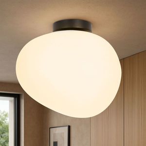 Stropní lampa STONES inspirovaná kamenem - designová stropní lampa s 20cm mléčným stínidlem - osvětlení obývacího pokoje a chodby E27 obraz