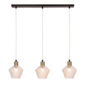 Závěsná lampa Greniko černá 3x40W E14 průhledné stínidlo obraz