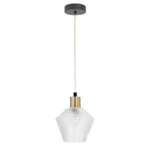 Závěsná lampa Greniko černá 1x40W E14 průhledné stínidlo obraz