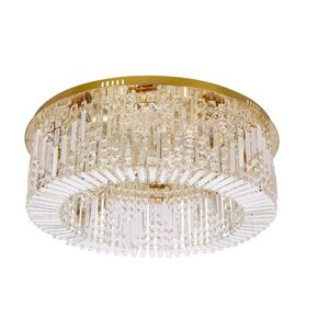 Stropní lampa MARANGA, plafond zlatý, 10x10W E14, bezbarvé krystaly obraz