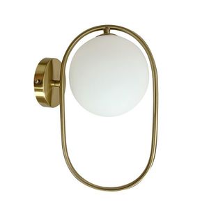 Nástěnná lampa Cordel, kartáčované zlato, 1x28W, G9, bílé stínidlo obraz