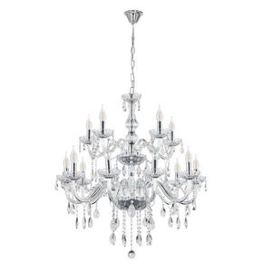 Závěsná lampa Cristallo chrom 15x40W E14 transparentní obraz