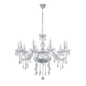Závěsná lampa Cristallo chrom 10x40W E14 transparentní obraz