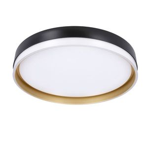 STROPNÍ SVÍTIDLO MANHATTAN ČERNOBÍLÉ + ZLATÉ LED 38 CM BÍLÉ STÍNIDLO obraz