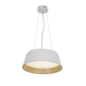 Závěsná lampa Umbria bílá dřevěná LED bílá stínidla obraz