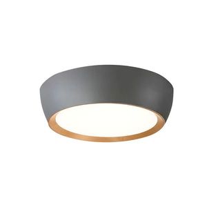 stropní lampa abruzzo šedá dřevěná stropní lampa bílé stínidlo obraz