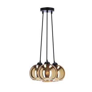 Závěsná lampa Trio, stínidlo E27, zlatá obraz