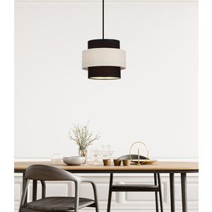 Závěsná lampa Benta černá 1x40W e27 stínidlo černá+krémová obraz