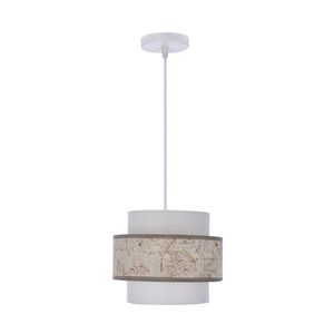 Závěsná lampa Calmi bílá 1x40W e27 stínidlo bílá+béžová obraz
