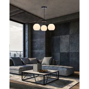 Závěsná lampa Caldera 3x60W E27 stínidlo bílé obraz