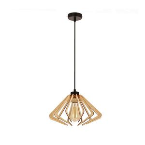 Závěsná lampa Eco 6 1x40 E27 dřevěné stínidlo obraz