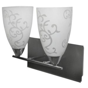 Dvojitá nástěnná lampa stříbrnobílé stínidlo 2x40W E14 Medea 22-18734 obraz