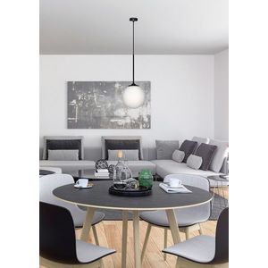 Závěsná lampa černá/bílá koule 20cm Glasgow Ledea obraz