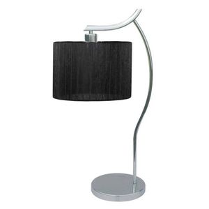 Chromová stolní lampa, kancelářská, černé stínidlo, Draga obraz