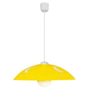 Závěsná lampa žlutá dětská měsíc na laně obraz