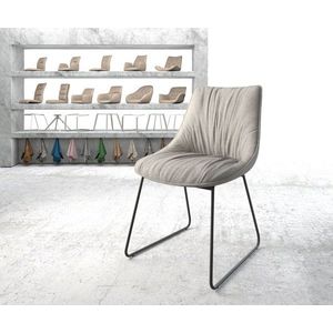 Jídelní židle Elda-Flex Stripes Light Grey Skid Frame Black obraz