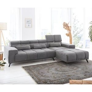 Rohová sedací souprava Ordino 285x200 Mikrovlákno Šedá Otoman obraz