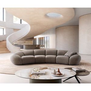 Velká pohovka Lunna 360x175 cm bouclé taupe 2 polštáře obraz