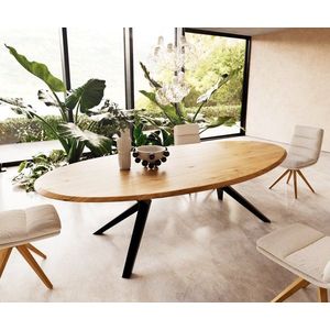 Jídelní stůl Edge oval 280x130x2, 5 přírodní dub podnož Zenthara obraz
