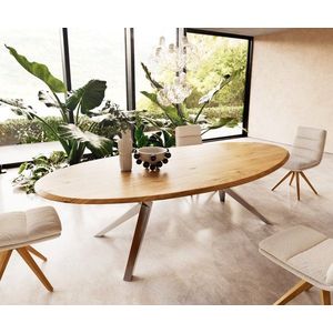 Jídelní stůl Edge oval 280x130x2, 5 přírodní dub podnož Zenthara obraz